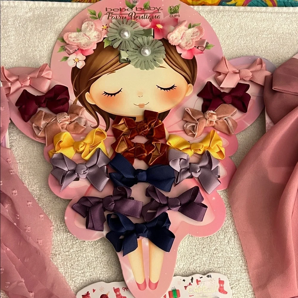 Sweet Bow Set with Pink and Black Bows